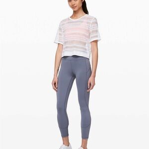 LULULEMON sweat your heart out short sleeve white size 2